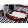 PARTY BARGAINS 6.3″ Disposable Cranberry Red Plates, 10 Pack, Heavy Duty Plastic Edge Collection Tableware Dish Platter. Dinnerware Table Setting Plates for Catering, Events(Cranberry Red)
