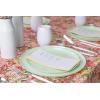 PARTY BARGAINS 6.3″ Disposable Cranberry Red Plates, 10 Pack, Heavy Duty Plastic Edge Collection Tableware Dish Platter. Dinnerware Table Setting Plates for Catering, Events(Mint Green)