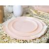 PARTY BARGAINS 6.3″ Disposable Cranberry Red Plates, 10 Pack, Heavy Duty Plastic Edge Collection Tableware Dish Platter. Dinnerware Table Setting Plates for Catering, Events(Pink)