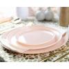 PARTY BARGAINS 6.3″ Disposable Cranberry Red Plates, 10 Pack, Heavy Duty Plastic Edge Collection Tableware Dish Platter. Dinnerware Table Setting Plates for Catering, Events(Pink)