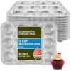 PARTY BARGAINS 6-Cup Aluminum Muffin Pans – 40 Pack, Standard Size Cupcake Pans, Disposable Muffin Tin for Baking (Max 240°C)(Mini Cupcakes)