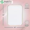 PARTY BARGAINS 8″ x 11″ Disposable Plastic Serving Tray 4-Pack – White with Gold Rim Rectangular Party Platters for Snacks, Appetizers, Charcuterie, Weddings & Catering