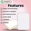 PARTY BARGAINS 8″ x 11″ Disposable Plastic Serving Tray 8-Pack – White with Gold Rim Rectangular Party Platters for Snacks, Appetizers, Charcuterie, Weddings & Catering