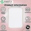 PARTY BARGAINS 8″ x 11″ Disposable Plastic Serving Tray 8-Pack – White with Gold Rim Rectangular Party Platters for Snacks, Appetizers, Charcuterie, Weddings & Catering