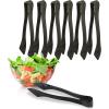 PARTY BARGAINS 8.5″ Silver Plastic Serving Tongs 24-Pack – Heavy-Duty Disposable & Reusable Kitchen Tongs for Parties BBQ Buffet Salad Appetizers Catering(Jet Black)
