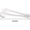 PARTY BARGAINS 8.5″ Silver Plastic Serving Tongs 24-Pack – Heavy-Duty Disposable & Reusable Kitchen Tongs for Parties BBQ Buffet Salad Appetizers Catering(Clear)
