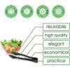 PARTY BARGAINS 8.5″ Silver Plastic Serving Tongs 24-Pack – Heavy-Duty Disposable & Reusable Kitchen Tongs for Parties BBQ Buffet Salad Appetizers Catering(Jet Black)