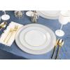 PARTY BARGAINS 9″ Plastic Dinner Plates with Gold Rim, 10-Pack Hammered Transparent Blue Disposable Party Plates for Weddings, Parties & Events(White with Gold Rim)