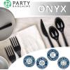 PARTY BARGAINS Argyle White Plastic Cutlery Set 360-Piece – 180 Forks, 120 Spoons, 60 Knives – Heavy-Duty Disposable Utensils for Parties, Weddings, Buffets, BBQs & Catering – BPA Free(Onyx)
