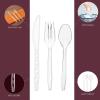 PARTY BARGAINS Argyle White Plastic Cutlery Set 360-Piece – 180 Forks, 120 Spoons, 60 Knives – Heavy-Duty Disposable Utensils for Parties, Weddings, Buffets, BBQs & Catering – BPA Free(Argyle Clear)