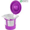 PARTY BARGAINS Reusable Coffee Filter Cups 4-Pack for 1.0 Brewers – Universal Fit Refillable Single-Serve Filters with Stainless Steel Mesh and BPA-Free Plastic – Eco-Friendly Coffee Pods, Black(2.0 Purple)