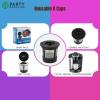 PARTY BARGAINS Reusable Coffee Filter Cups 4-Pack for 1.0 Brewers – Universal Fit Refillable Single-Serve Filters with Stainless Steel Mesh and BPA-Free Plastic – Eco-Friendly Coffee Pods, Black(1.0 Black)
