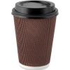 PARTY BARGAINS Ripple Hot Cups without Lids, 10 oz, 40 Count, Brown, Insulated Double Wall, Disposable Paper Coffee Cups, To-Go Cup, Tea, Hot Beverages, No Sleeve Needed(12 Ounce)