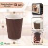 PARTY BARGAINS Ripple Hot Cups without Lids, 10 oz, 40 Count, Brown, Insulated Double Wall, Disposable Paper Coffee Cups, To-Go Cup, Tea, Hot Beverages, No Sleeve Needed(10 Ounce (No Lid))