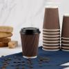 PARTY BARGAINS Ripple Hot Cups without Lids, 10 oz, 40 Count, Brown, Insulated Double Wall, Disposable Paper Coffee Cups, To-Go Cup, Tea, Hot Beverages, No Sleeve Needed(12 Ounce)