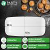 Party Bargains 10×5 Inch Plastic Serving Tray, White Rectangular Platter, 4 Pack