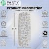 Party Bargains 17×5 Inch Plastic Serving Tray, White with Leaves Rectangular Platter, 4 Pack