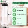 Party Bargains 34 Oz. Water Carafe with Black Flip Tab Lid, Round Base, 3 Pack