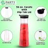 Party Bargains 34 Oz. Water Carafe with Black Flip Tab Lid, Round Base, 6 Pack