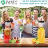 Party Bargains 34 oz. Water Carafe with Black Flip Tab Lid, Square Base, 2 Pack