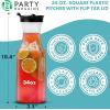 Party Bargains 34 oz. Water Carafe with Black Flip Tab Lid, Square Base, 3 Pack