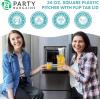 Party Bargains 34 oz. Water Carafe with White Flip Tab Lid, Square Base, 1 Pack