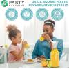 Party Bargains 34 oz. Water Carafe with White Flip Tab Lid, Square Base, 2 Pack