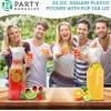 Party Bargains 34 oz. Water Carafe with White Flip Tab Lid, Square Base, 6 Pack