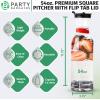 Party Bargains 54 Oz Square Base Carafe with Black Flip Tab Lids, 1 Pack