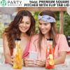 Party Bargains 54 Oz Square Base Carafe with Black Flip Tab Lids, 2 Pack