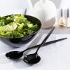 Party Bargains Disposable Novelty Serving Spoon & Spork, 4 Pack, Silver Plastic Kitchen Serveware Utensils for Buffet, Catering, Wedding, Birthday, Party(Black)