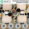 Party Bargains Disposable Plastic Silver Cutlery Set, Infinity Modern Design Utensils, 40 Pack: 16 Forks, 8 Knives, 16 Spoons(Black)