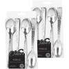 Party Bargains Disposable Silverware Spoons with Pebbled Design, 64 Count, Silver, Heavy Duty Plastic Flatware Cutlery Utensils, Excellent for Weddings, Parties, Buffet, Catering(Silver Spoons)