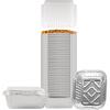 PARTY BARGAINS 1 lb Small Aluminum Pans with Plastic Dome Lids, 800 Pack Disposable Foil Take-Out Containers, 5.5 x 4.5 Inch Meal Prep Baking Pans for Pies, Cakes, Meats, Oven Safe up to 240°C(200)