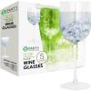 PARTY BARGAINS 12 oz Disposable Plastic Wine Goblets, Shatter-Resistant BPA-Free Stemmed Wine Cups for Weddings, Events & Outdoor Entertaining, Black, 5 Pack(Clear)