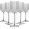 PARTY BARGAINS 12 oz Disposable Plastic Wine Goblets, Shatter-Resistant BPA-Free Stemmed Wine Cups for Weddings, Events & Outdoor Entertaining, Black, 5 Pack(Smokey Grey)