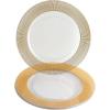 PARTY BARGAINS 13-Inch Charger Plates – 8 Pack, Organic Collection Black Gold Rim, Heavy-Duty Disposable Chargers for Elegant Dining – Ideal for Weddings and Formal Events(Gold Textured)