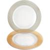 PARTY BARGAINS 13-Inch Charger Plates – 8 Pack, Organic Collection Black Gold Rim, Heavy-Duty Disposable Chargers for Elegant Dining – Ideal for Weddings and Formal Events(Gold Rope)