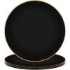 PARTY BARGAINS 13-Inch Charger Plates – 8 Pack, Organic Collection Black Gold Rim, Heavy-Duty Disposable Chargers for Elegant Dining – Ideal for Weddings and Formal Events(Hammered Black Gold Rim)