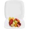 PARTY BARGAINS 14″ Disposable Plastic Serving Tray 4-Pack – White Square Party Platters for Snacks, Appetizers, Charcuterie, Weddings & Catering