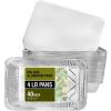 PARTY BARGAINS 5 lb Aluminum Pans with Board Lids, 50 Pack – 9 x 7 in Disposable Foil Roasting & Steam Table Pans for Catering, Takeout, Meal Prep, Oven Safe up to 240°C(40)