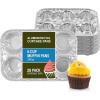 PARTY BARGAINS 6-Cup Aluminum Muffin Pans – 40 Pack, Standard Size Cupcake Pans, Disposable Muffin Tin for Baking (Max 240°C)(Muffins)
