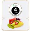 PARTY BARGAINS 8″ x 11″ Disposable Plastic Serving Tray 4-Pack – White with Gold Rim Rectangular Party Platters for Snacks, Appetizers, Charcuterie, Weddings & Catering