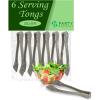 PARTY BARGAINS 8.5″ Silver Plastic Serving Tongs 24-Pack – Heavy-Duty Disposable & Reusable Kitchen Tongs for Parties BBQ Buffet Salad Appetizers Catering(Silver)