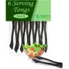PARTY BARGAINS 8.5″ Silver Plastic Serving Tongs 24-Pack – Heavy-Duty Disposable & Reusable Kitchen Tongs for Parties BBQ Buffet Salad Appetizers Catering(Jet Black)