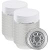 PARTY BARGAINS 9-Inch Round Disposable Aluminum Pans – 40 Pack (Set with Board Lids) – For Baking, Roasting, BBQ, Perfect for Kitchen, Takeout Food, Catering, Picnic, Camping (Max 240°C)(9 In)