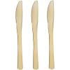 PARTY BARGAINS Disposable Plastic Silverware Flatwares Knives | Durable & Elegant Stylish Polished Gold Cutlery | Pack of 120
