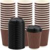 PARTY BARGAINS Ripple Hot Cups without Lids, 10 oz, 40 Count, Brown, Insulated Double Wall, Disposable Paper Coffee Cups, To-Go Cup, Tea, Hot Beverages, No Sleeve Needed(12 Ounce)