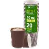 PARTY BARGAINS Ripple Hot Cups without Lids, 10 oz, 40 Count, Brown, Insulated Double Wall, Disposable Paper Coffee Cups, To-Go Cup, Tea, Hot Beverages, No Sleeve Needed(10 Ounce (No Lid))