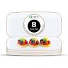 Party Bargains 10×5 Inch Plastic Serving Tray, White Gold Rim Rectangular Platter, 8 Pack